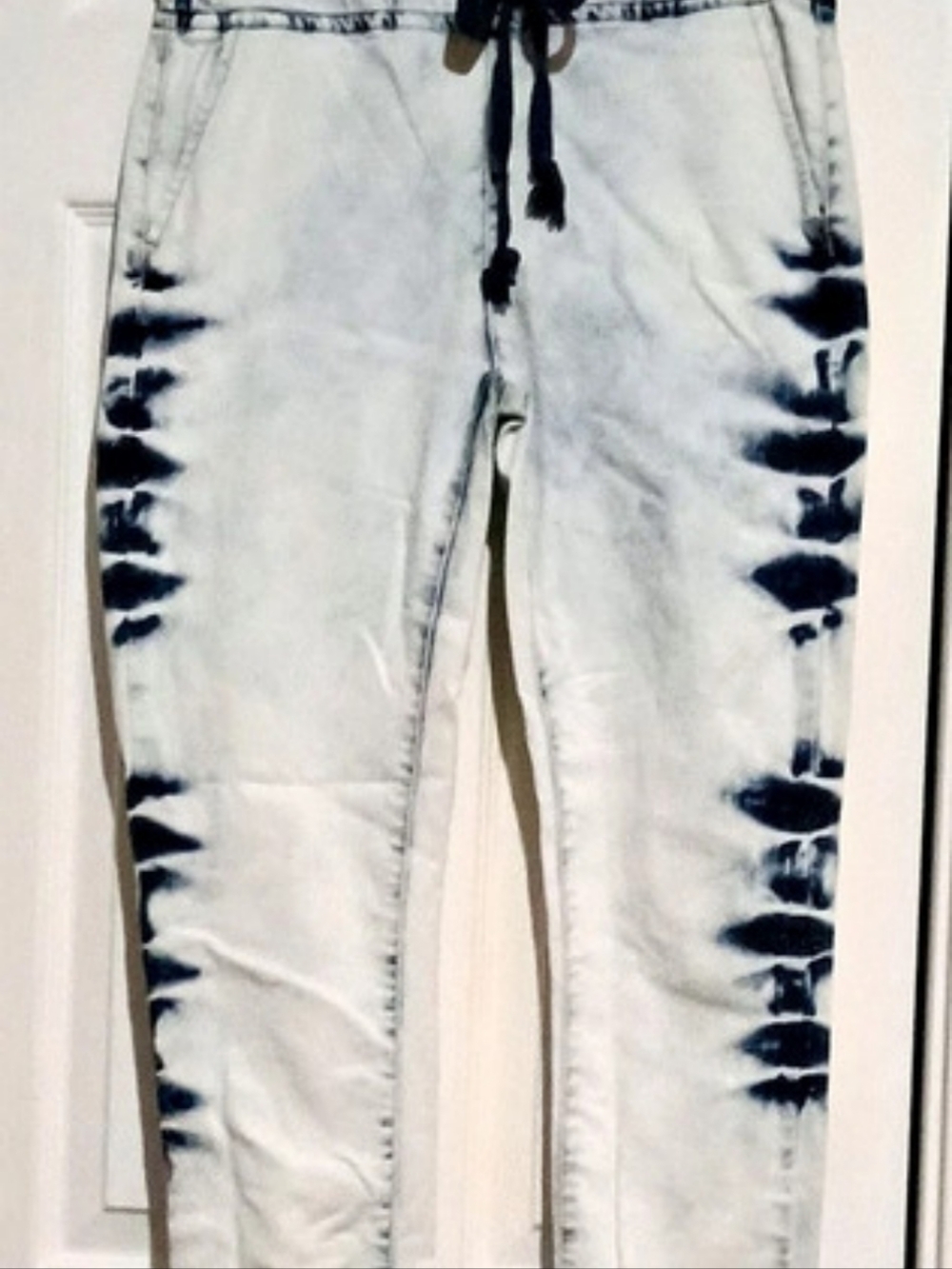 Tie-Dye Jogger Pants in White & Blue Like New